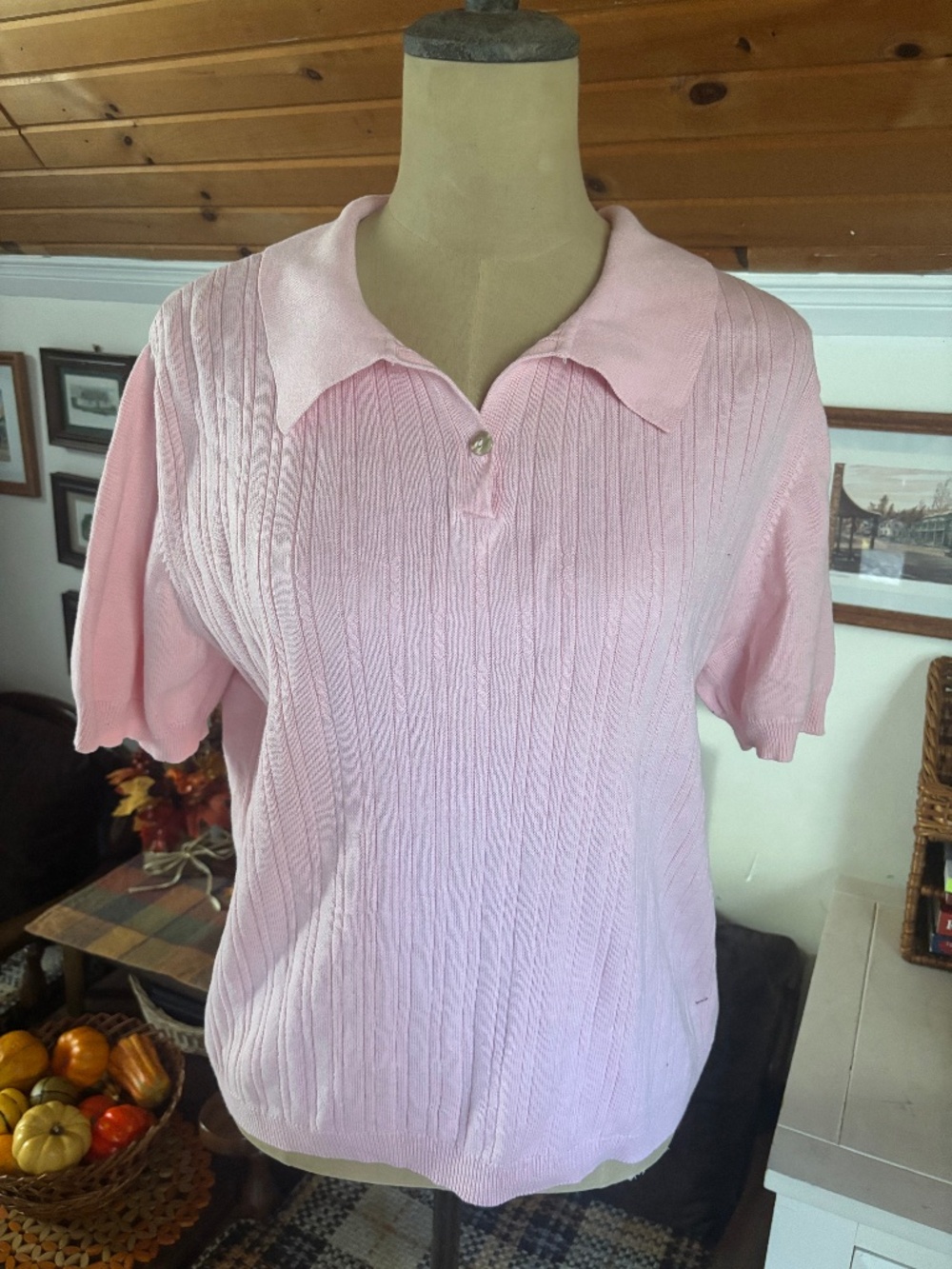 Vintage tabi pink polo 100% cotton